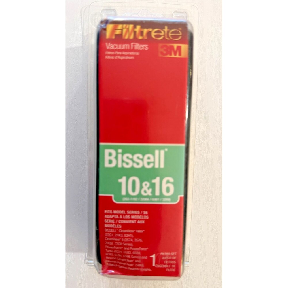 3M Filtrete Vacuum Filter Set Bissell Style 10 & 16 Allergen Filtration 66810A-4
